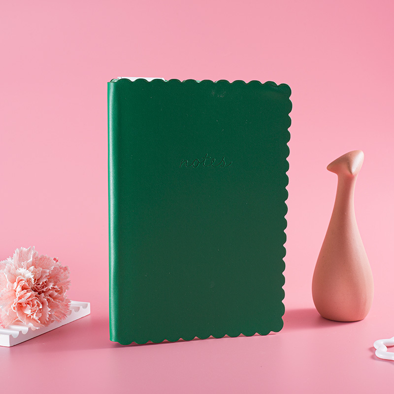 Scalloped Edge PU Leather Journal Notebook