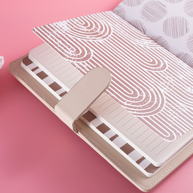 Pink PU Leather Journal Notebook with Magnetic Closure