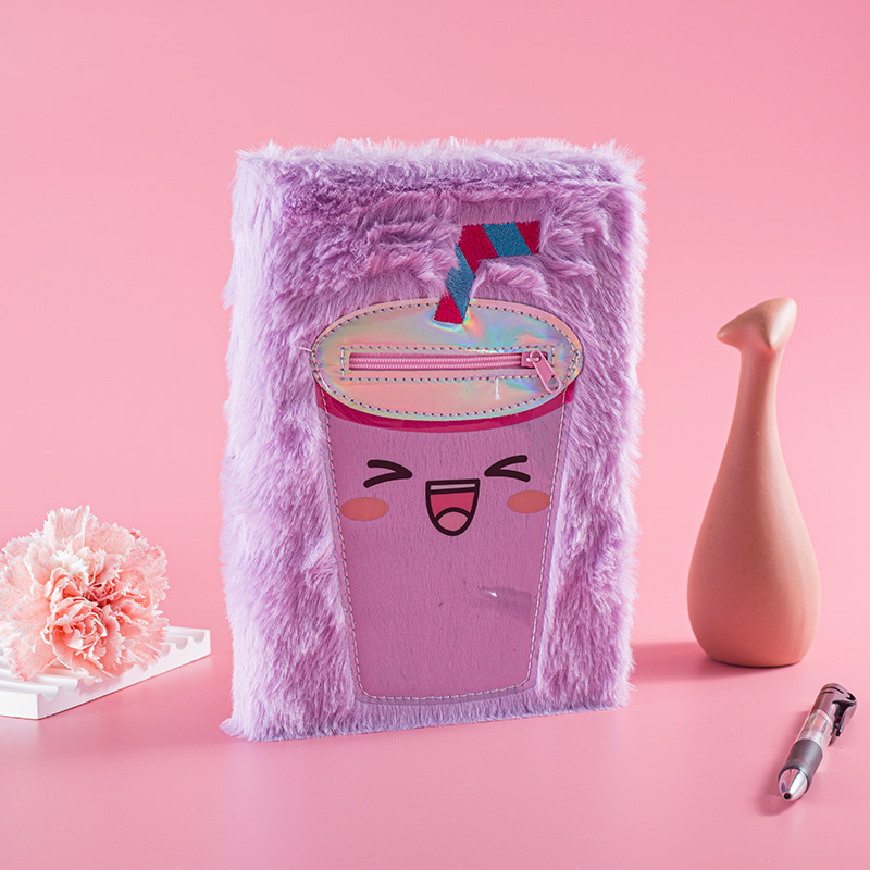 Cute Plush Drinks Student Diary Notebook