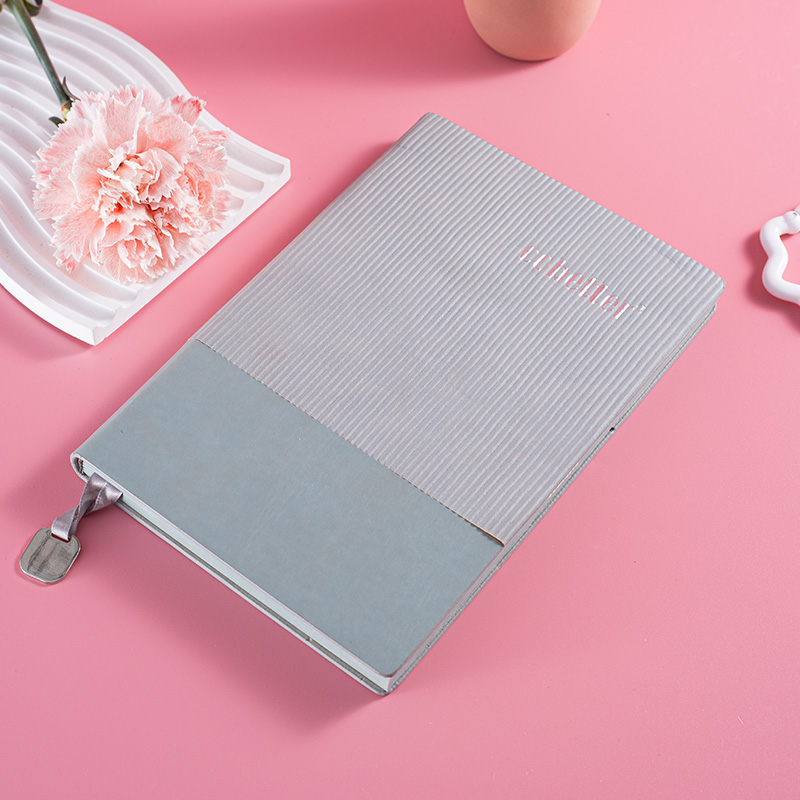 Business Pleated Texture Splicing PU Leather Notebook