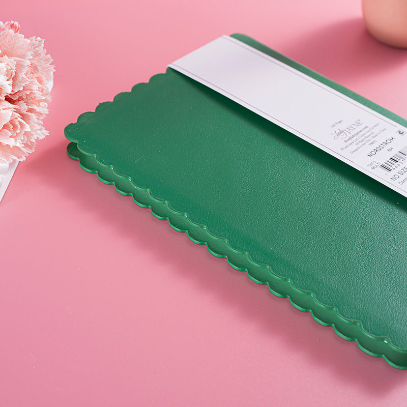 Scalloped Edge PU Leather Journal Notebook