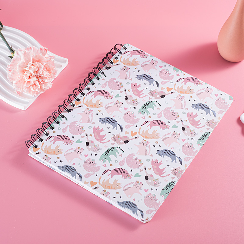 Cute Pink Cats Pattern Spiral Notebook