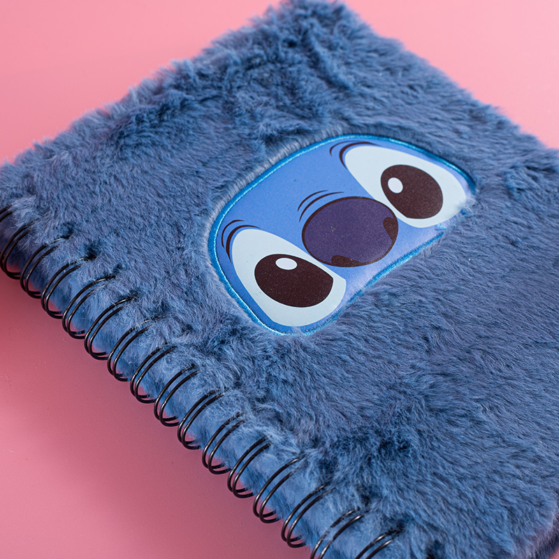 Cartoon Stitch Design Plush Cover Notebook