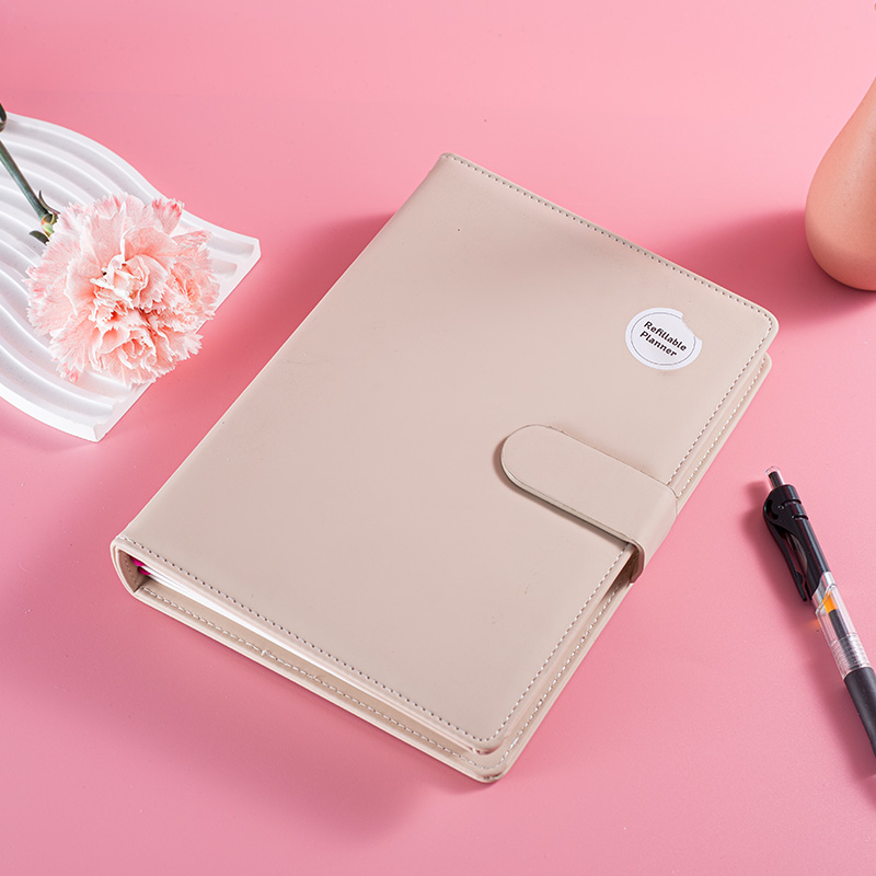 Pink PU Leather Journal Notebook with Magnetic Closure