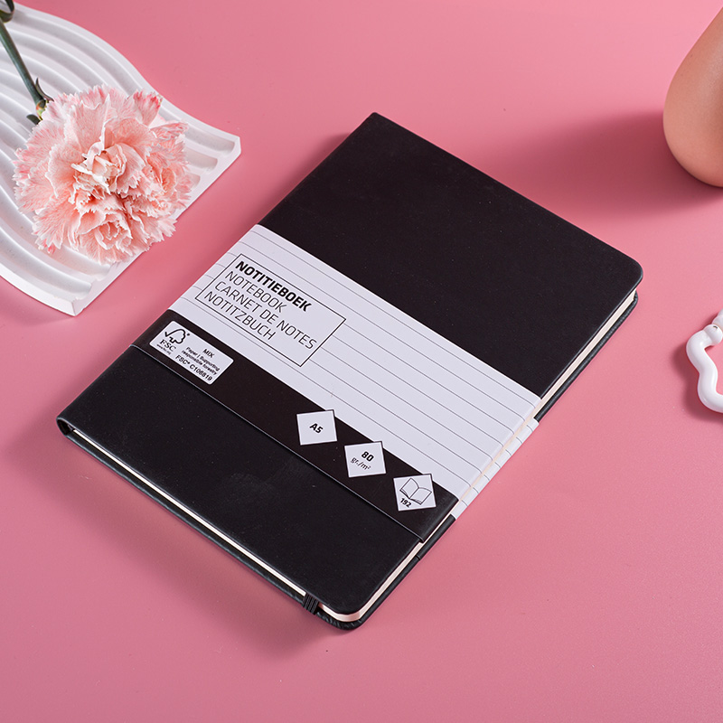 Business Hardcover Journal Notebook with Elastic Strap