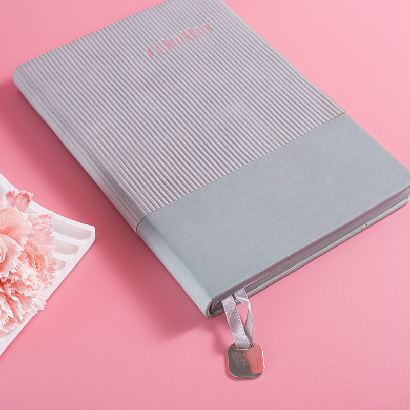 Business Pleated Texture Splicing PU Leather Notebook