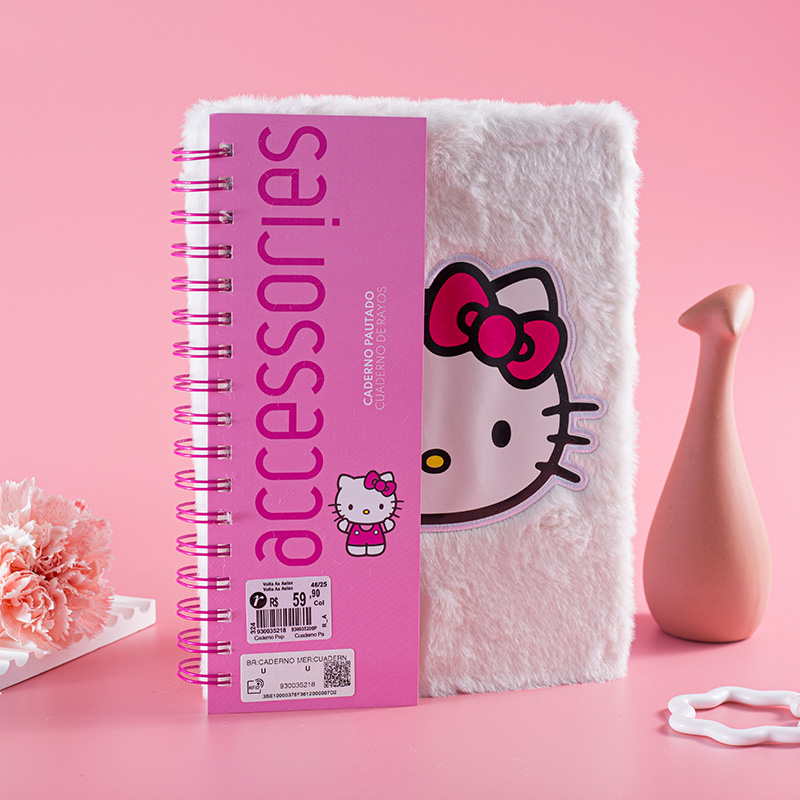 Cartoon Plush Spiral Bound Journal Notebook
