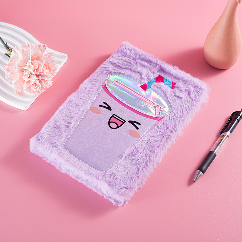 Cute Plush Drinks Student Diary Notebook