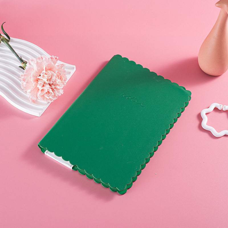 Scalloped Edge PU Leather Journal Notebook