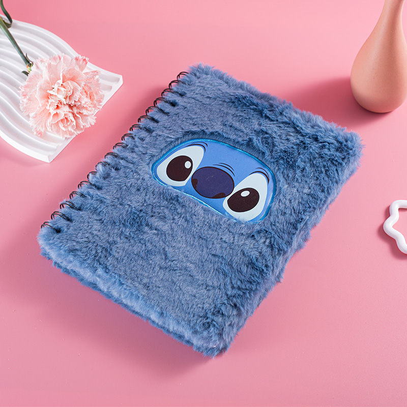 Cartoon Stitch Design Plush Cover Notebook