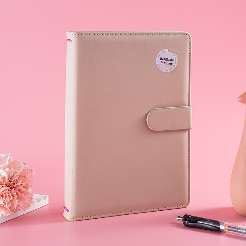 Pink PU Leather Journal Notebook with Magnetic Closure