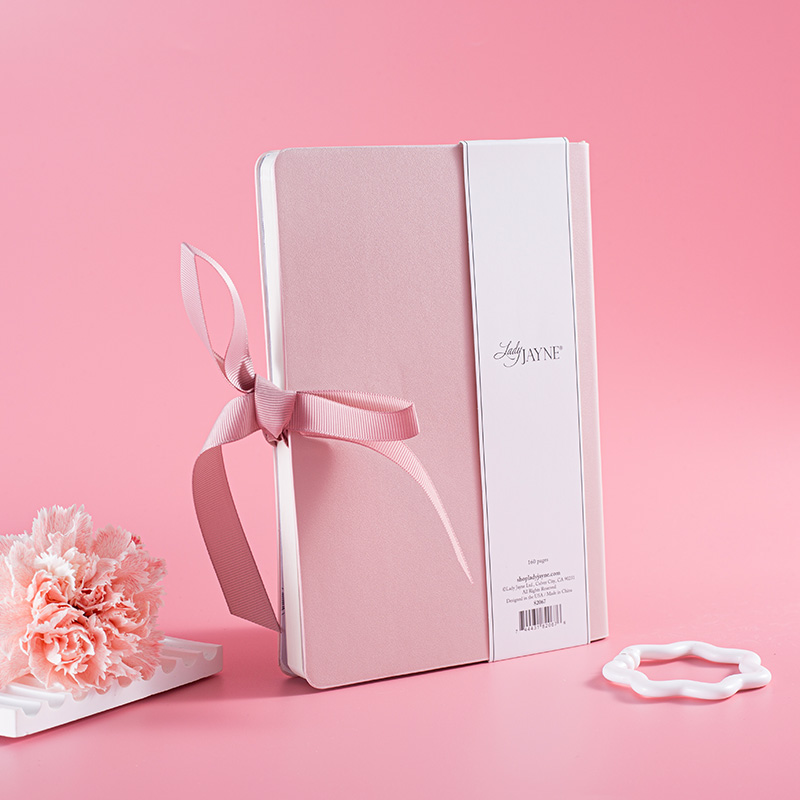 Pink Hardcover Journal Notebook with Cute Ribbon Tie