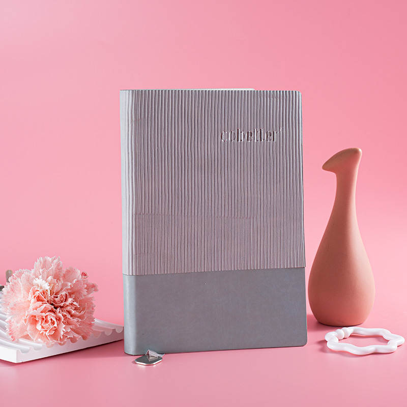 Business Pleated Texture Splicing PU Leather Notebook
