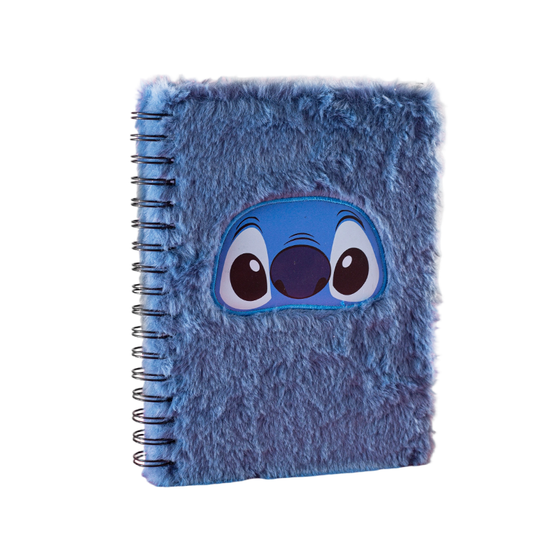 Cartoon Stitch Design Plush Cover Notebook