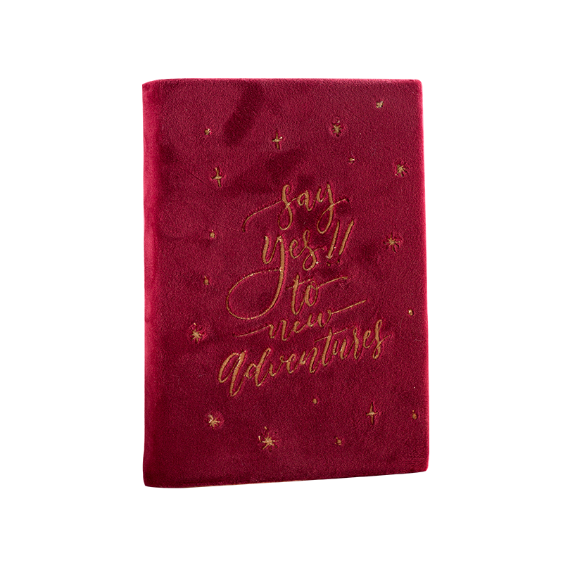 Soft Velvet Lined Notebook with Embroidered Logo