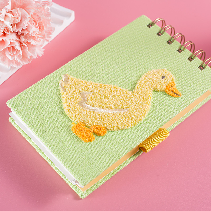 Cute Plush Yellow Duck Pattern Pocket Notepad