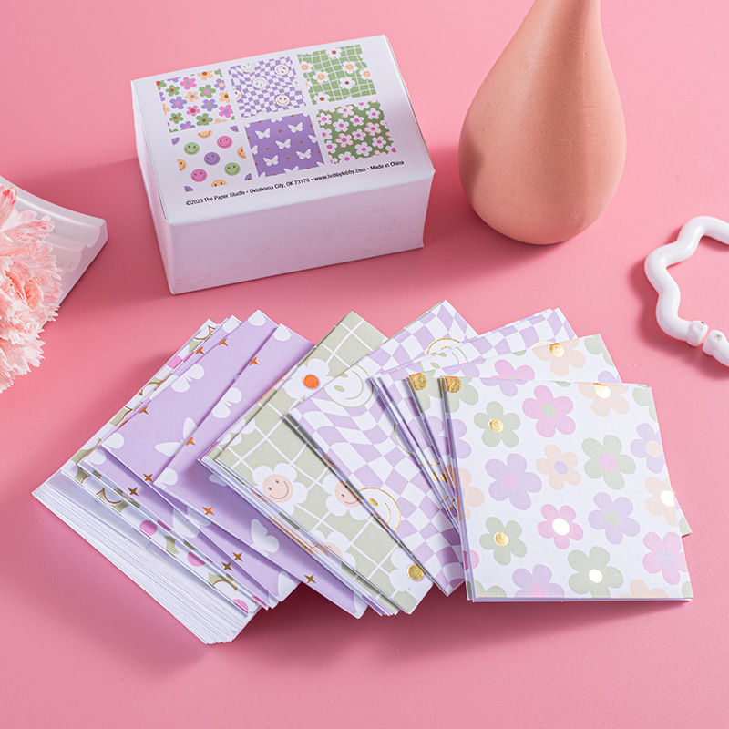 Retro Floral Check Cards and Envelopes