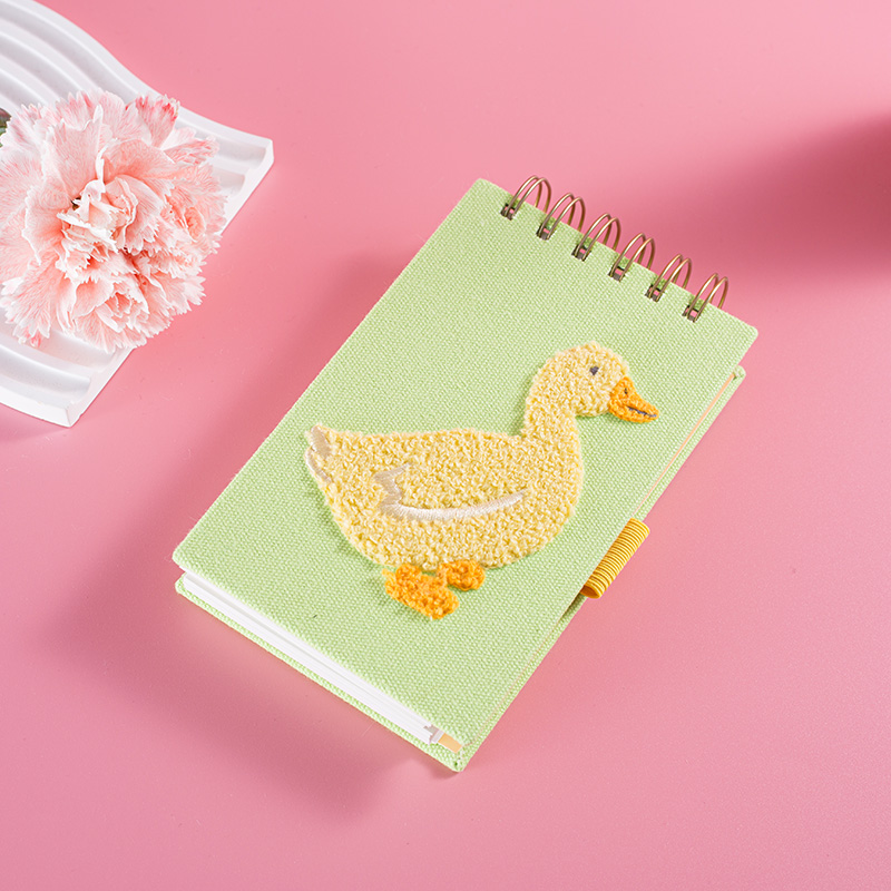 Cute Plush Yellow Duck Pattern Pocket Notepad