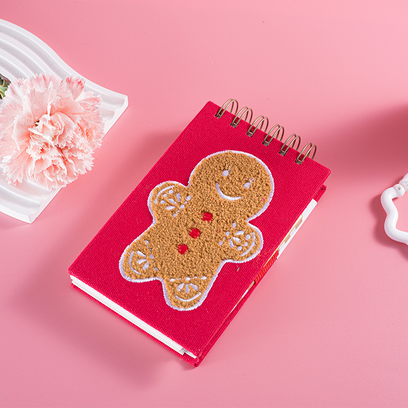 Plush Christmas Gingerbread Man Spiral Notepad