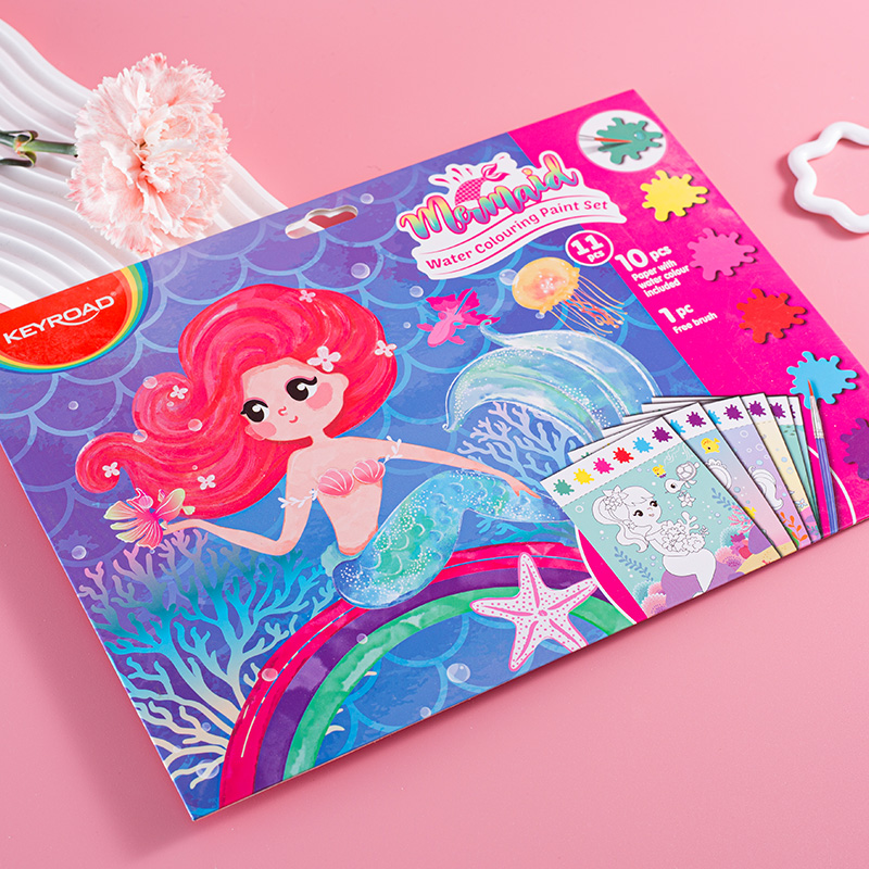 11Pcs Mermaid Water Colouring Paint Set