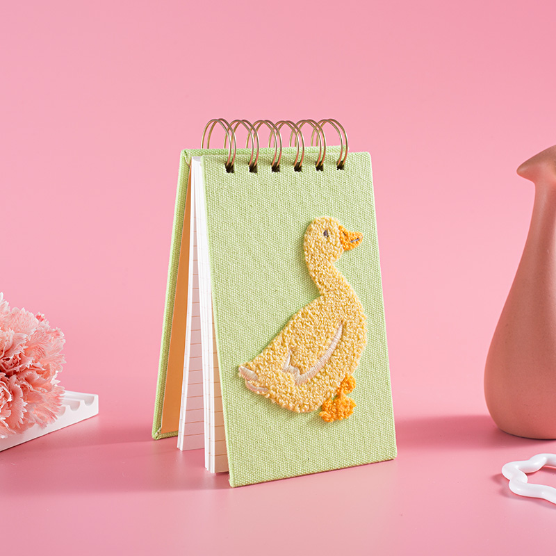 Cute Plush Yellow Duck Pattern Pocket Notepad