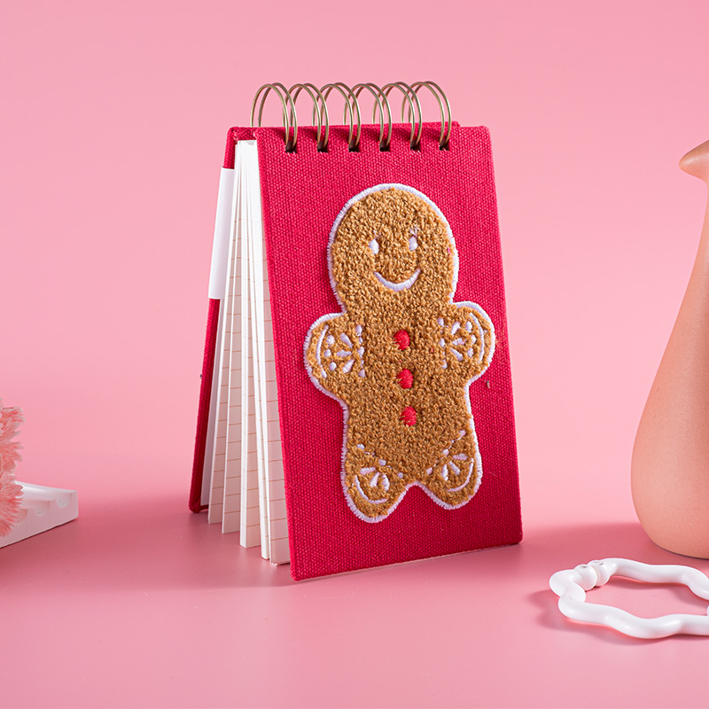 Plush Christmas Gingerbread Man Spiral Notepad